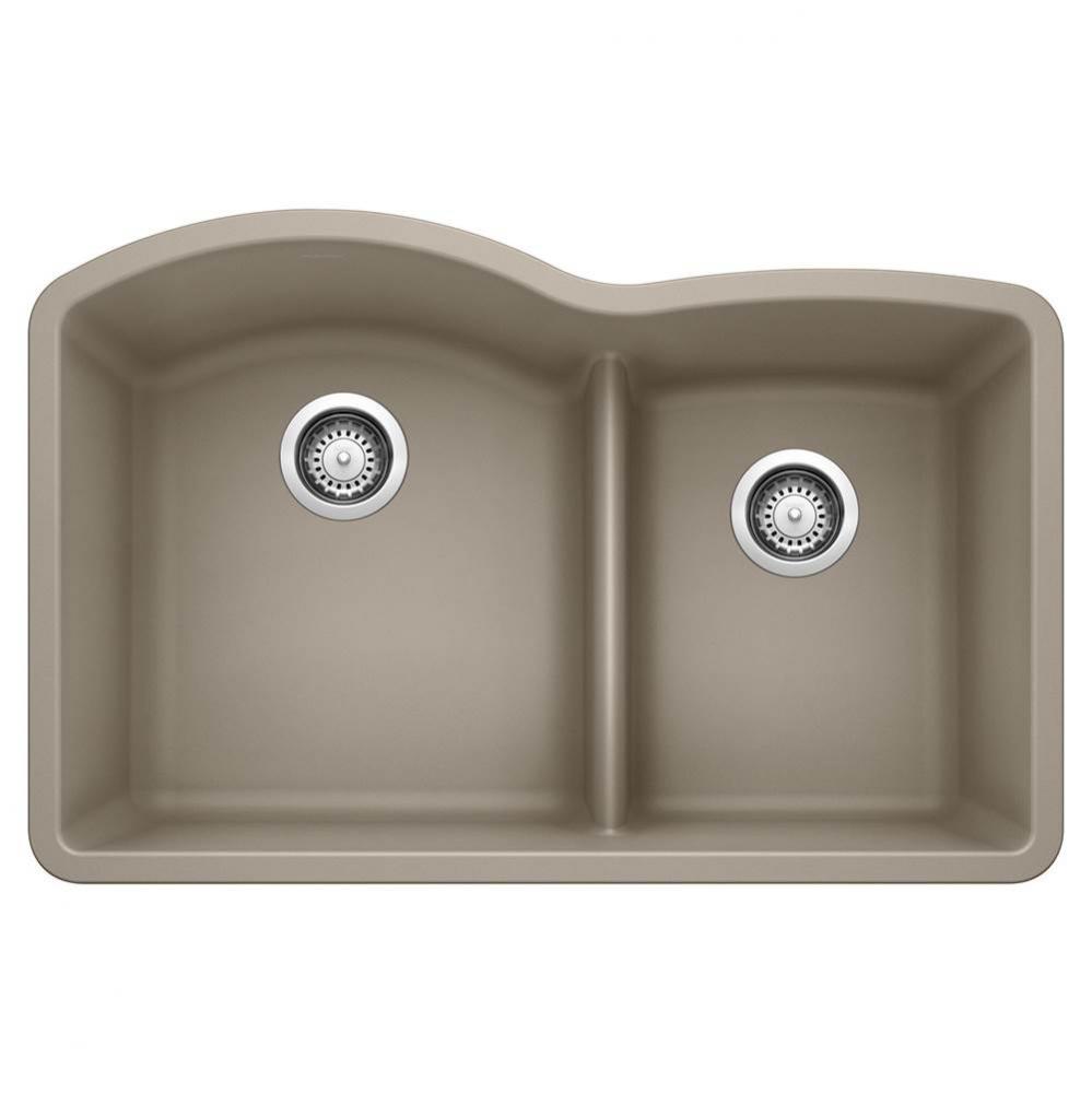 Diamond SILGRANIT 32'' 60/40 Double Bowl Undermount Kitchen Sink with Low Divide - Truff