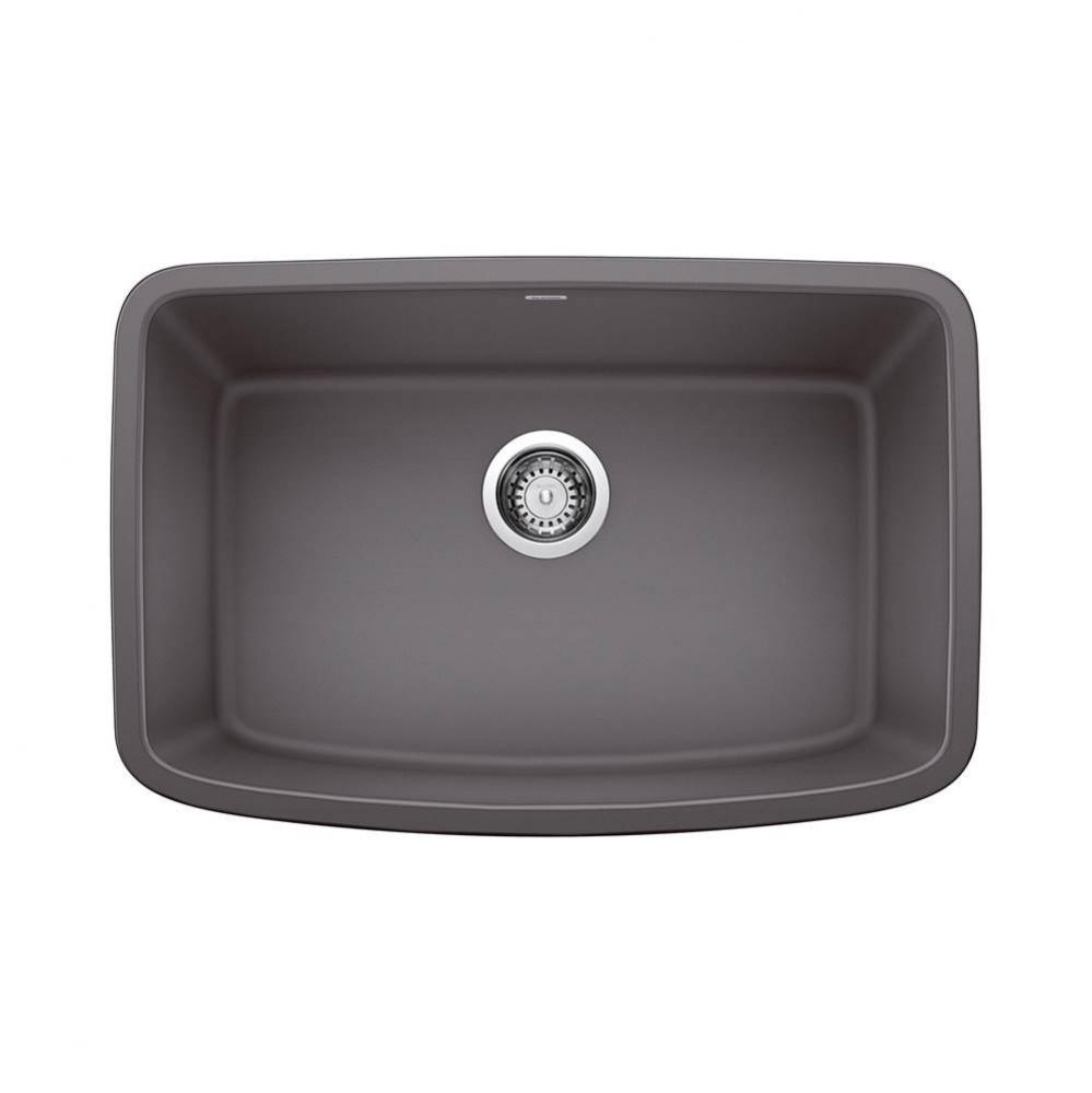 Valea SILGRANIT 27'' Single Bowl Undermount Kitchen Sink - Cinder