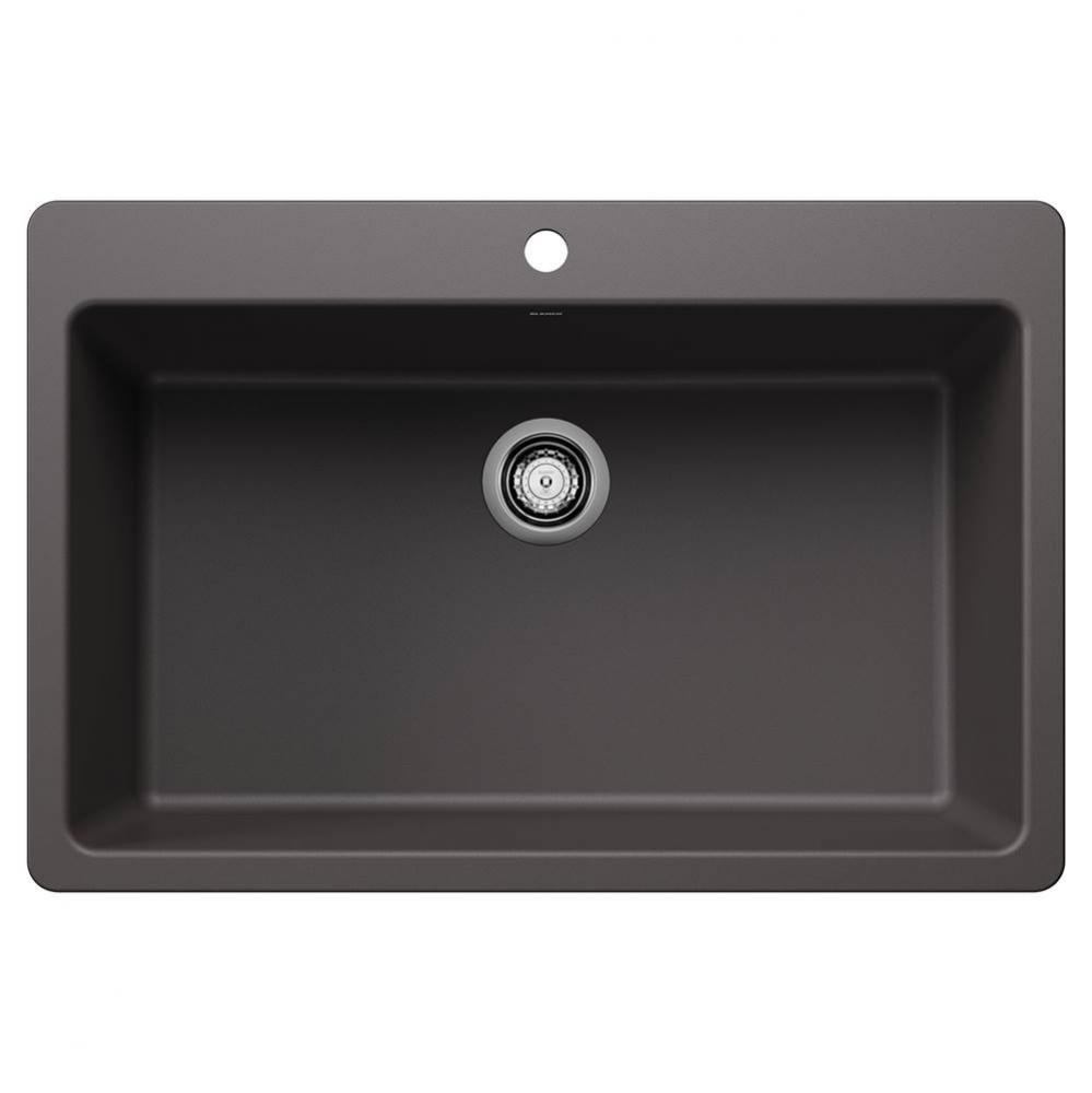 Liven SILGRANIT 33'' Super Single Dual Mount Kitchen Sink - Cinder