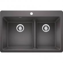 Blanco 442996 - Corence 1.75 Low Divide Dual Mount - Cinder