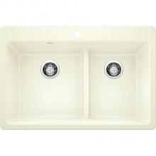 Blanco 442998 - Corence 1.75 Low Divide Dual Mount - Biscuit