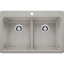 Blanco 443000 - Corence Equal Double Low Divide Dual Mount - Concrete Gray