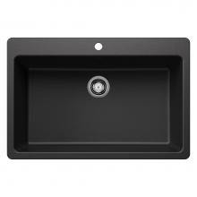 Blanco 443195 - Liven SILGRANIT 33'' Super Single Dual Mount Kitchen Sink - Anthracite
