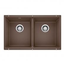 Blanco 516323 - Precis SILGRANIT 29'' 50/50 Double Bowl Undermount Kitchen Sink - Cafe