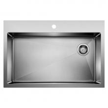 Blanco 524221 - Quatrus R15 33'' Super Single Bowl Dual Mount Stainless Steel Kitchen Sink