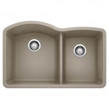 Blanco 441284 - Diamond SILGRANIT 32'' 60/40 Double Bowl Undermount Kitchen Sink - Truffle