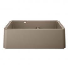 Blanco 402329 - Ikon SILGRANIT 33'' Double Bowl Apron-Front Farmhouse Sink with Low Divide - Truffle