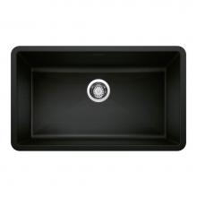 Blanco 442935 - Precis SILGRANIT 32'' Super Single Undermount Kitchen Sink - Coal Black