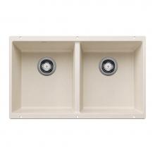 Blanco 527401 - Precis SILGRANIT 29'' 50/50 Double Bowl Undermount Kitchen Sink - Soft White