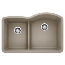 Blanco 441608 - Diamond SILGRANIT 32'' 40/60 Reverse Double Bowl Undermount Kitchen Sink with Low Divide