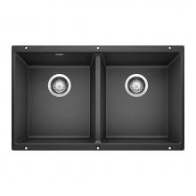 Blanco 516322 - Precis SILGRANIT 29'' 50/50 Double Bowl Undermount Kitchen Sink - Anthracite