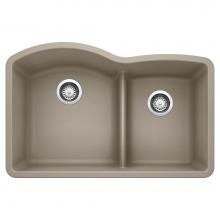 Blanco 441596 - Diamond SILGRANIT 32'' 60/40 Double Bowl Undermount Kitchen Sink with Low Divide - Truff