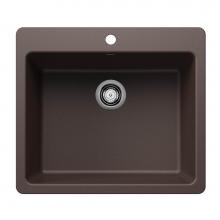Blanco 443223 - Liven SILGRANIT 25'' Single Bowl Dual Mount Kitchen Sink - Cafe