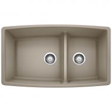 Blanco 441315 - Performa SILGRANIT 33'' 60/40 Double Bowl Undermount Kitchen Sink with Low Divide - Truf