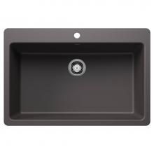 Blanco 443196 - Liven SILGRANIT 33'' Super Single Dual Mount Kitchen Sink - Cinder