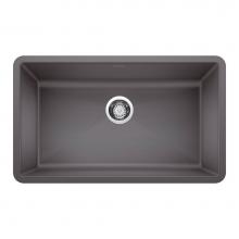 Blanco 441478 - Precis SILGRANIT 32'' Super Single Undermount Kitchen Sink - Cinder