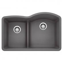 Blanco 441600 - Diamond SILGRANIT 32'' 40/60 Reverse Double Bowl Undermount Kitchen Sink with Low Divide