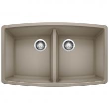 Blanco 441290 - Performa SILGRANIT 33'' 50/50 Double Bowl Undermount Kitchen Sink - Truffle
