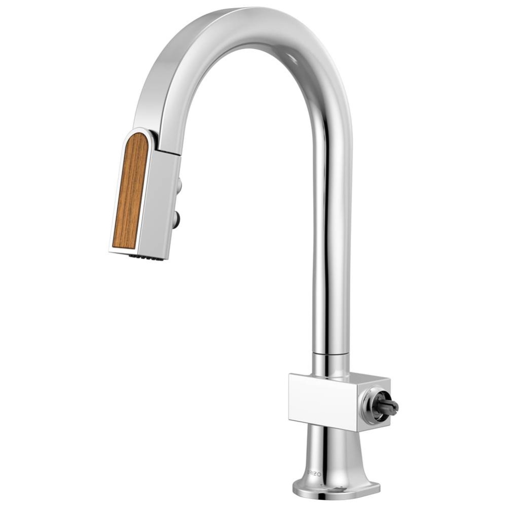 Frank Lloyd Wright Pull-Down Prep Faucet with Arc Spout and Wood Wand - Less Handle