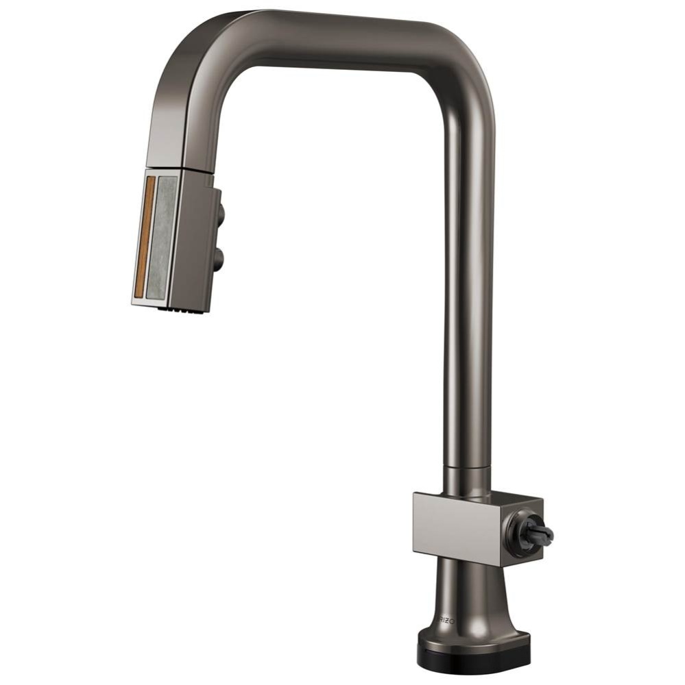 Frank Lloyd Wright SmartTouch Pull-Down Kitchen Faucet with Square Spout and Wood/Concrete Wand -
