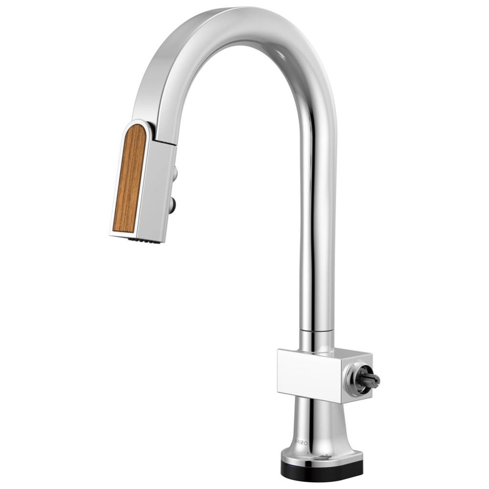 Frank Lloyd Wright SmartTouch Pull-Down Prep Faucet with Arc Spout and Wood Spout - Less Handle