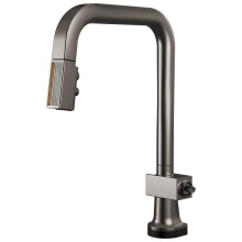 Brizo 64023LF-BNXWDLHP - Frank Lloyd Wright SmartTouch Pull-Down Kitchen Faucet with Square Spout and Wood/Concrete Wand -