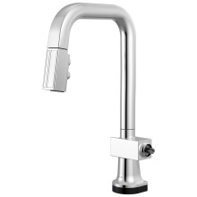 Brizo 64923LF-PCLHP - Frank Lloyd Wright SmartTouch Pull-Down Prep Faucet with Square Spout - Less Handle