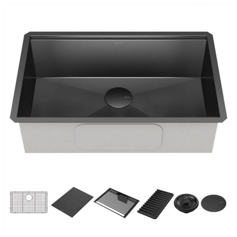 Rivet™ 30'' Workstation Kitchen Sink Undermount 16 Gauge Stainless Steel Single Bowl i