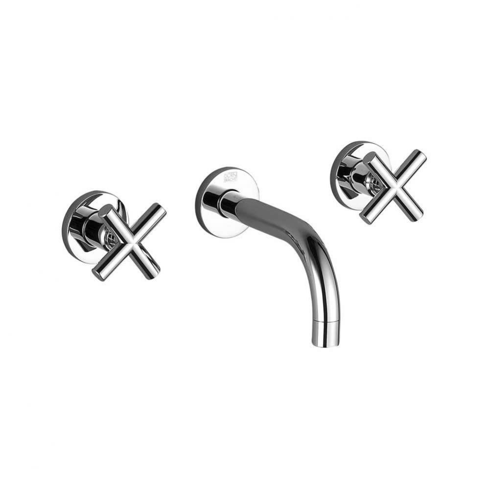 Tara Wall-Mounted Three-Hole Lavatory Mixer Without Drain In Polished Chrome