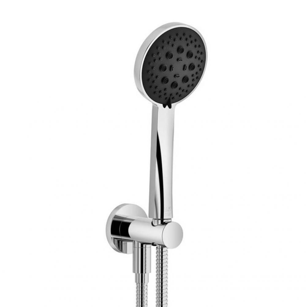 Hand Shower Set With Integrated Wall Bracket In Polished Chrome