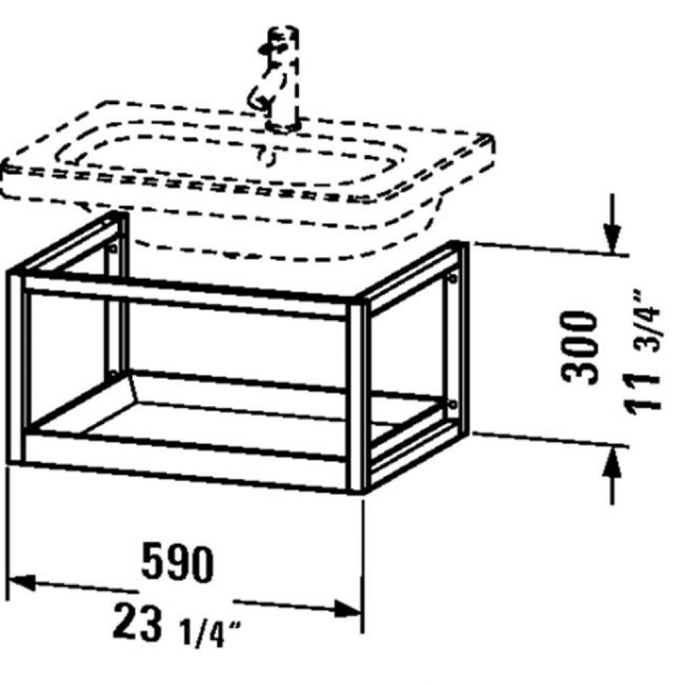 DS Furniture accessory tray, Terra, 300x600x440mm wall-mountet