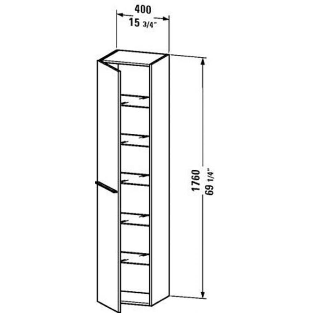 Duravit X-Large Tall Cabinet Walnut Brushed