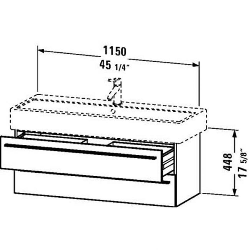 Duravit X-Large Wall-Mount Vanity Unit Graphite