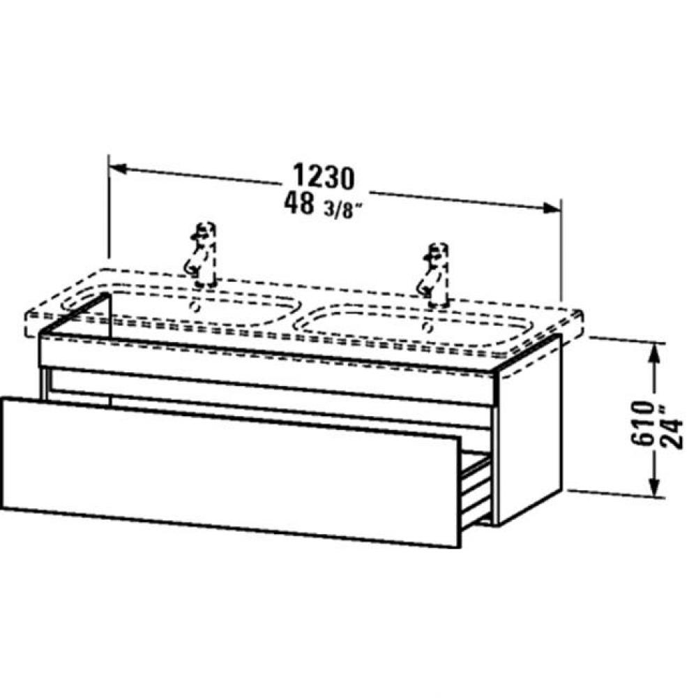 DS Vanity unit WM 15 5/8''x48 3/8''x17 5/8'' - 1 pull-out,