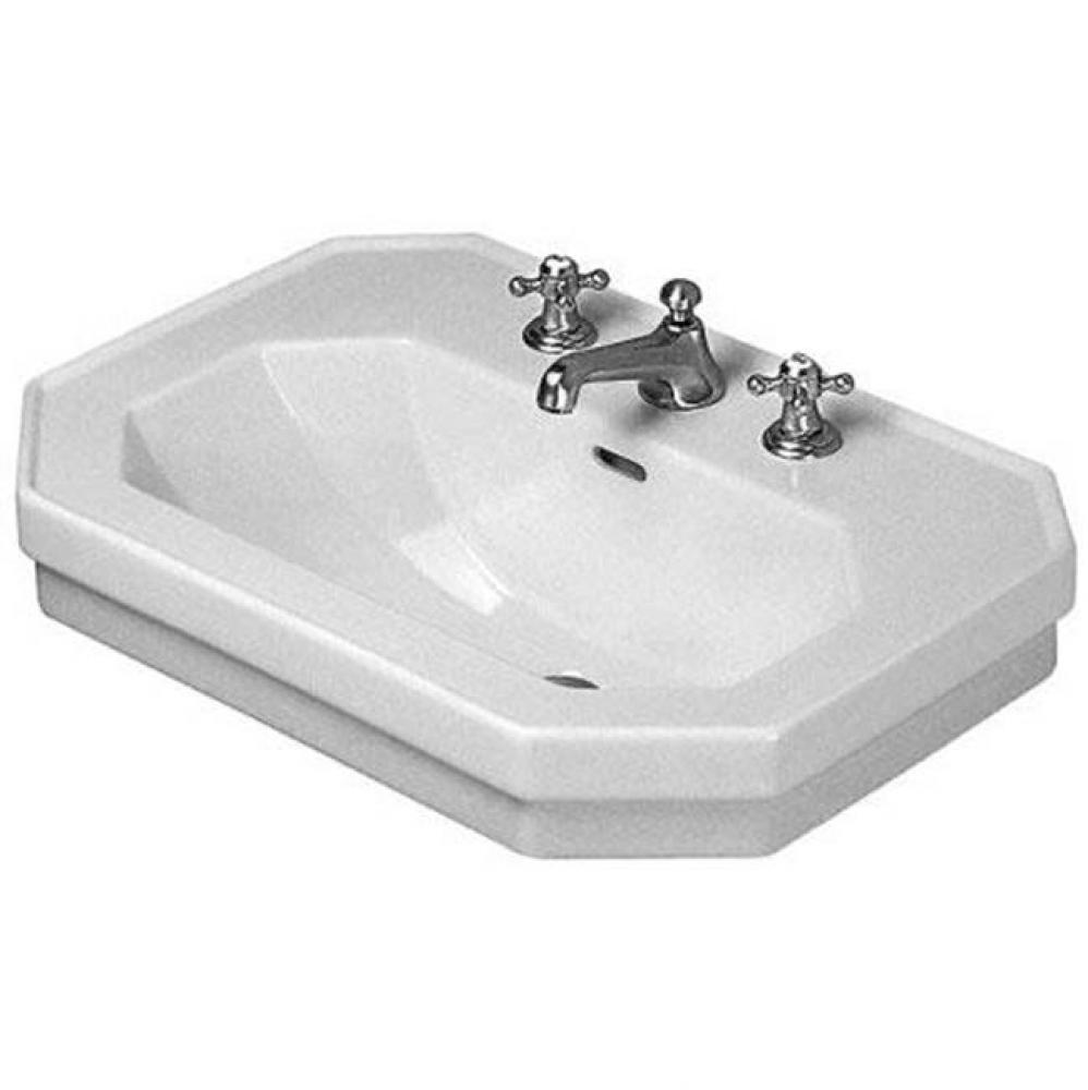 Duravit 1930 series 27 1/2'' Octagonal Wall Mounted Sink in White with Widespread Faucet