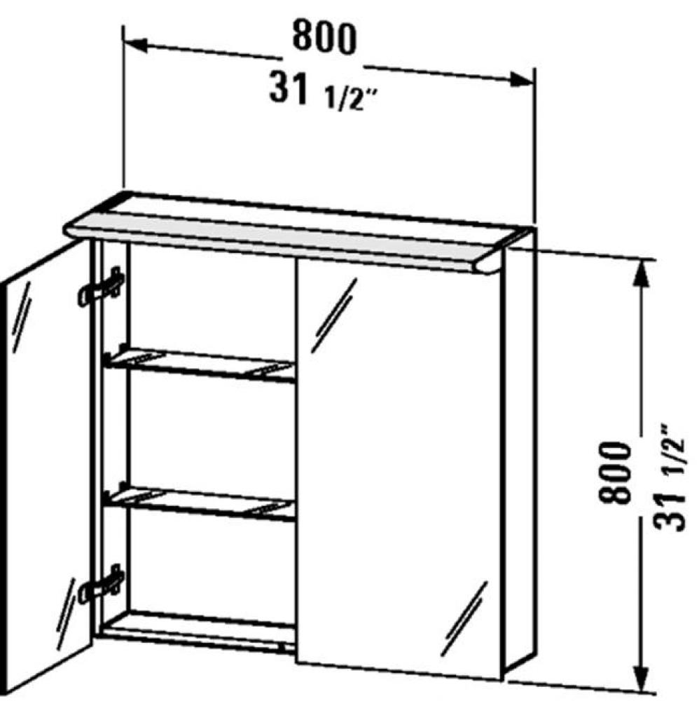 DN Mirror cabinet 800x800x270mm Natural