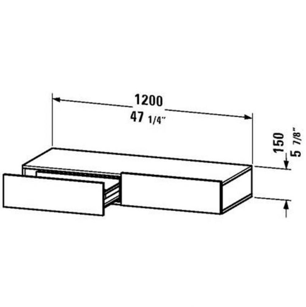 Duravit DuraStyle Shelf With Drawer  Natural Walnut