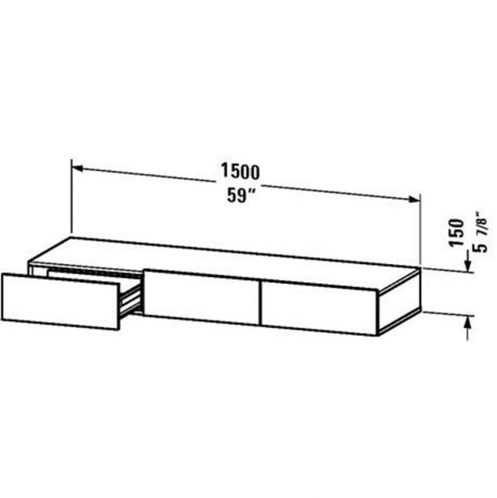 Duravit DuraStyle Shelf With Drawer  White High Gloss