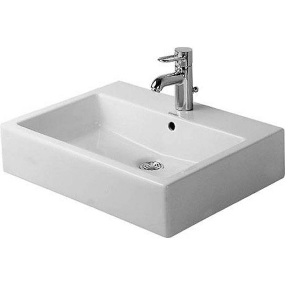 Duravit Vero 23 3/8'' Rectangular Vessel Sink in White with Widespread Faucet Holes and