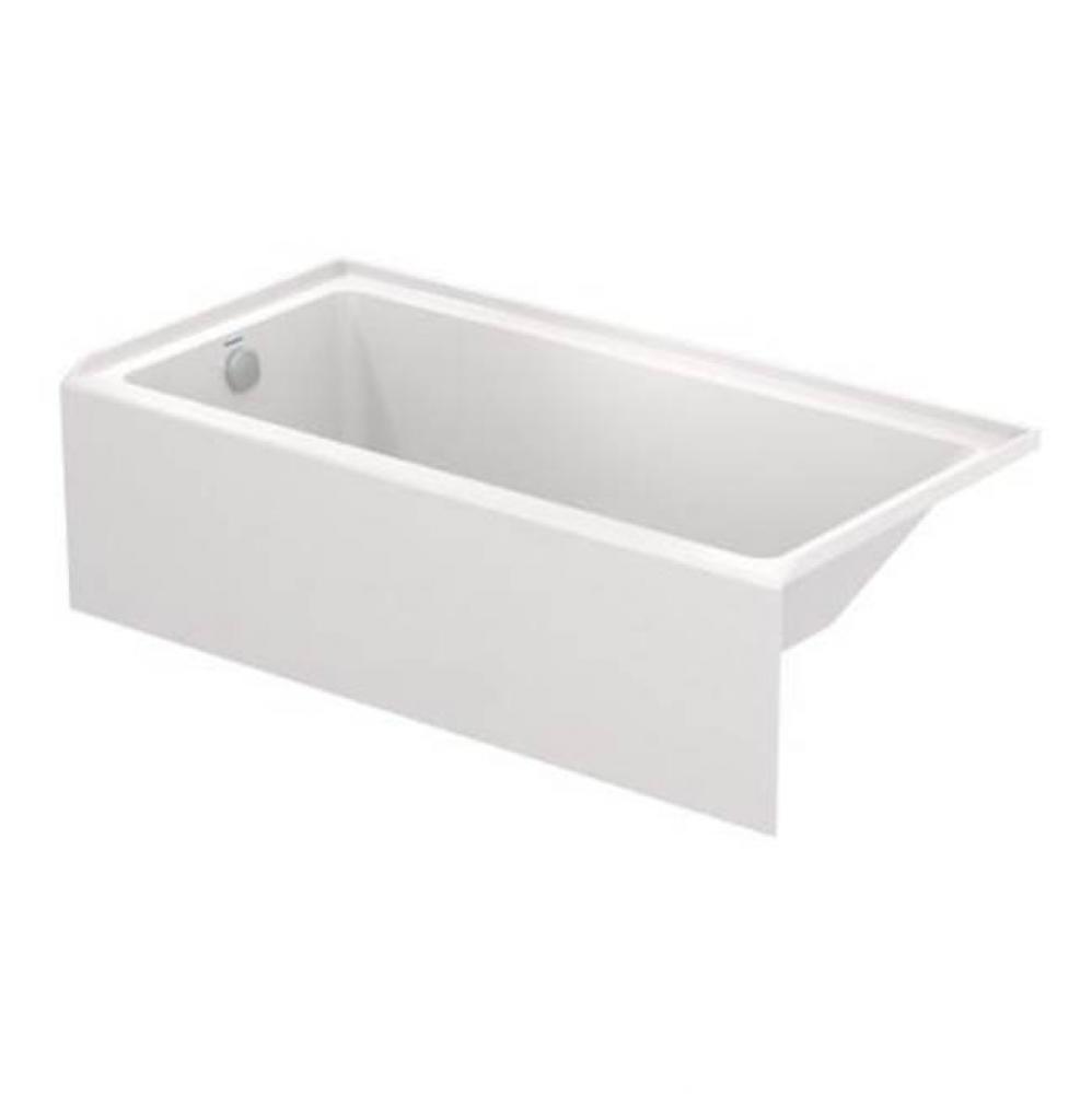 Duravit No.1 60'' x 30'' Rectangular Alcove Bathtub in White Acrylic with Left