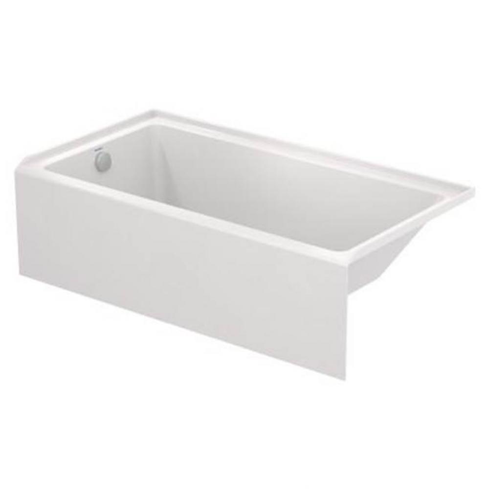 Duravit No.1 60'' x 32'' Rectangular Alcove Bathtub in White Acrylic with Left