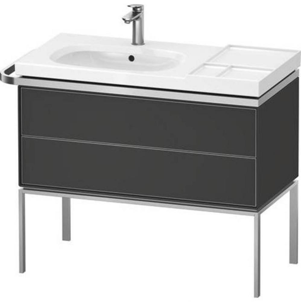 Duravit Aurena 38 3/4'' Wall Mount Two Drawer Single Vanity Cabinet in Satin Matte Graph