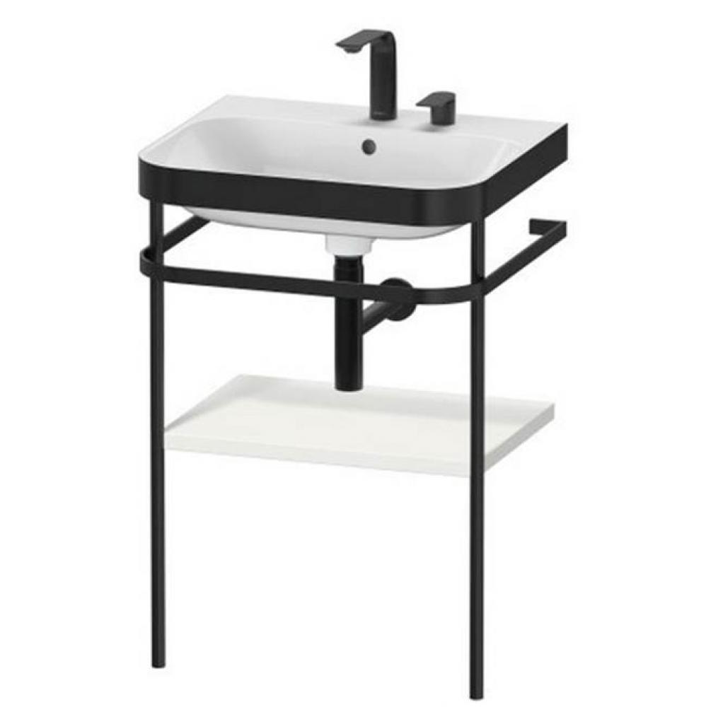 Happy D.2 Plus C-Bonded Vanity Kit with Sink and Metal Console Nordic White