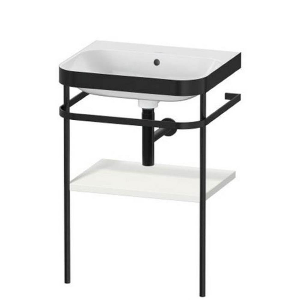 Happy D.2 Plus C-Bonded Vanity Kit with Sink and Metal Console Nordic White