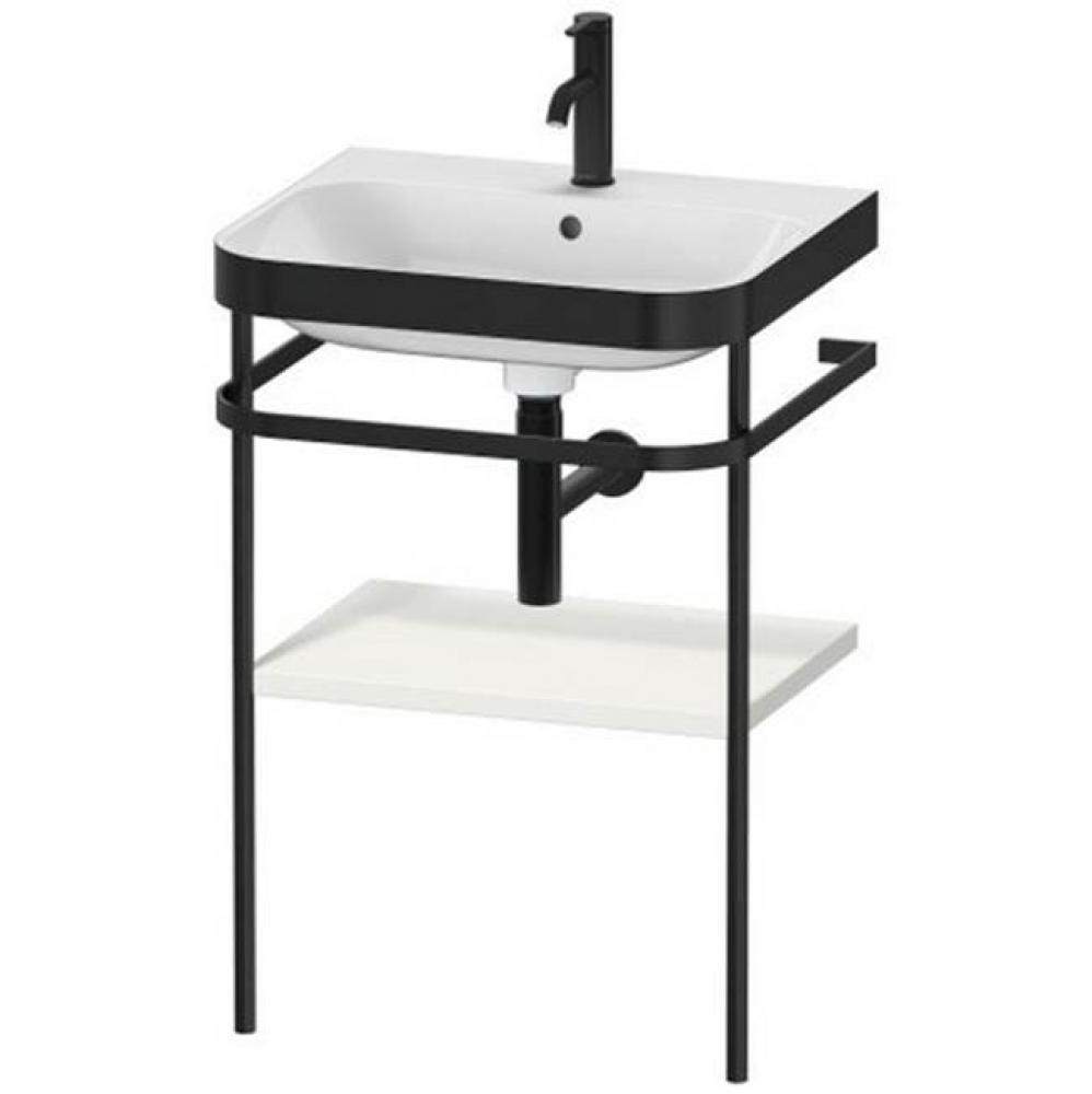 Happy D.2 Plus C-Bonded Vanity Kit with Sink and Metal Console Nordic White
