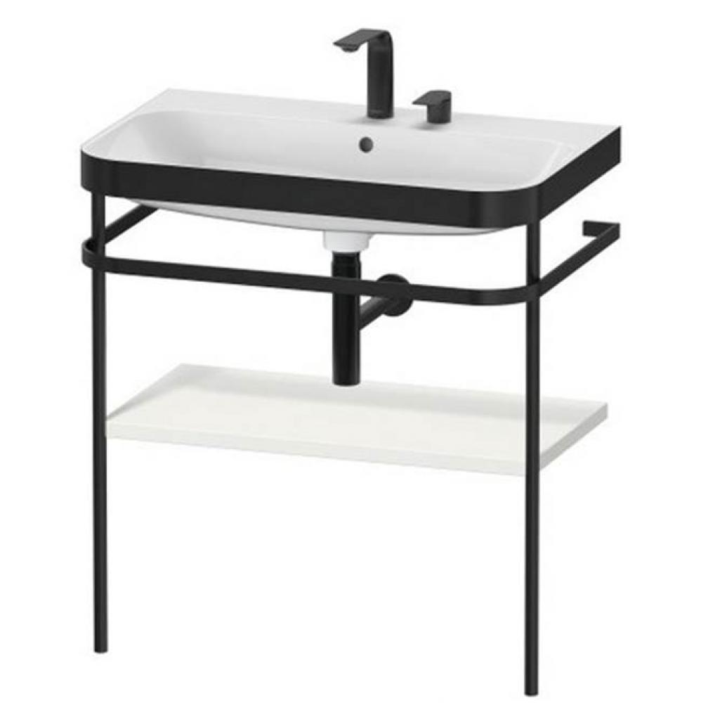 Happy D.2 Plus C-Bonded Vanity Kit with Sink and Metal Console Nordic White