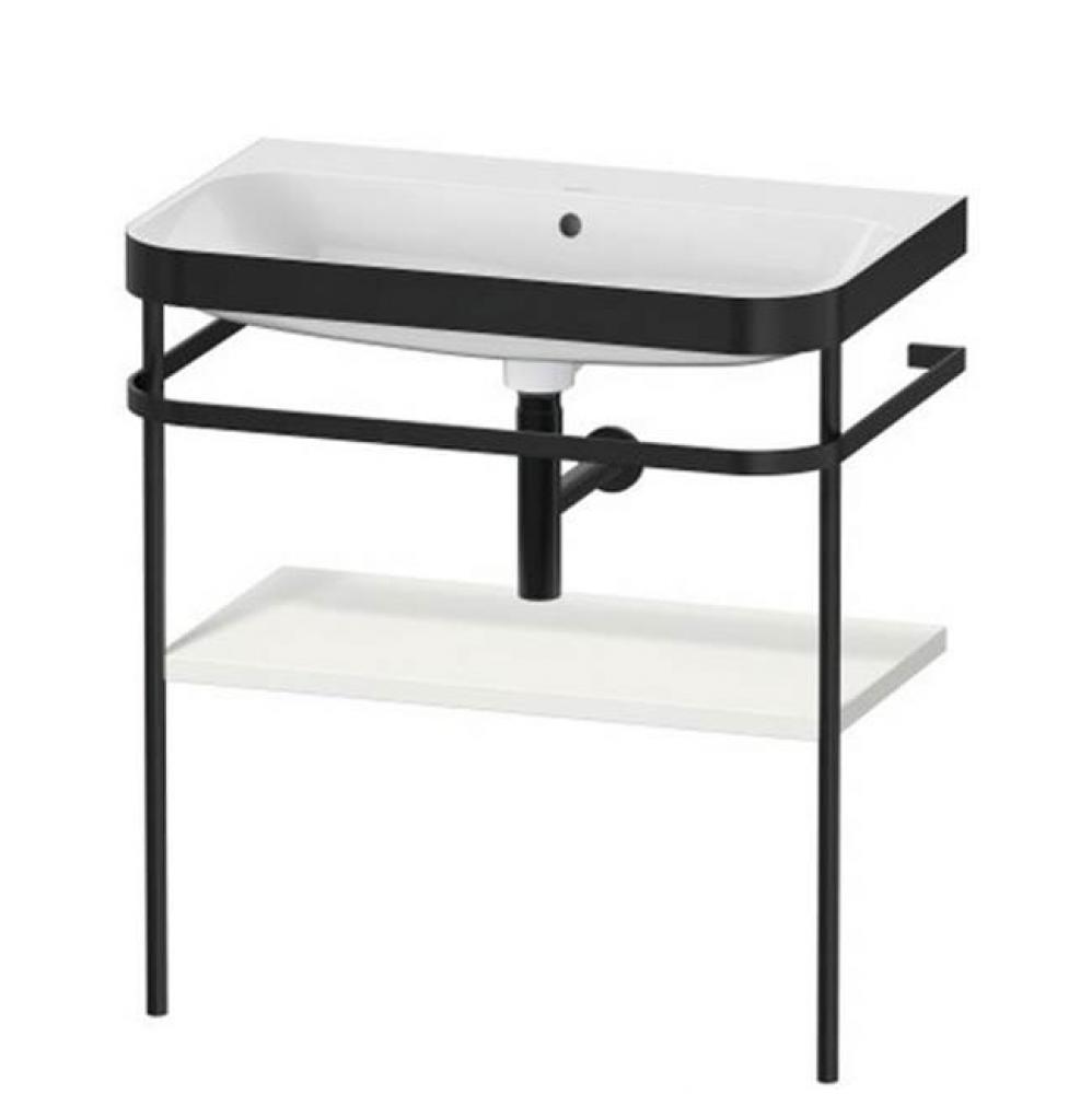 Happy D.2 Plus C-Bonded Vanity Kit with Sink and Metal Console Nordic White
