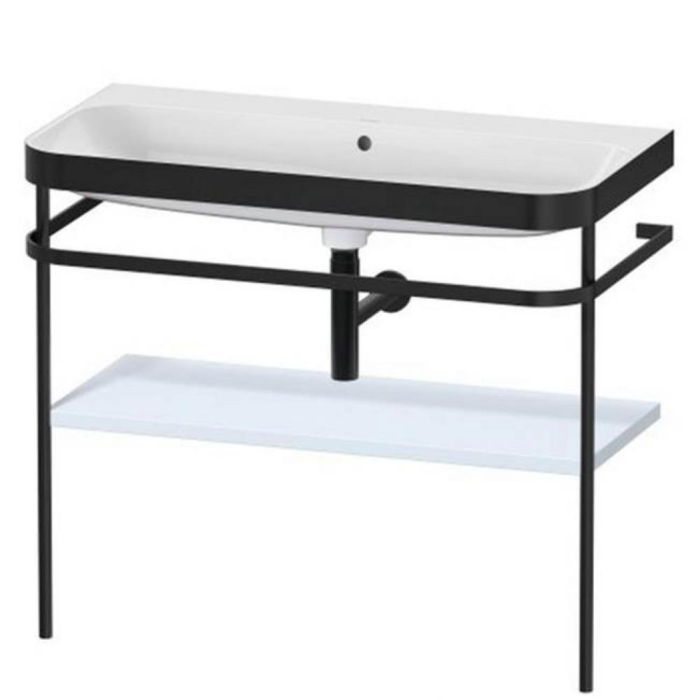 Duravit Happy D.2 Plus C-Bonded Vanity Kit with Sink and Metal Console Light Blue
