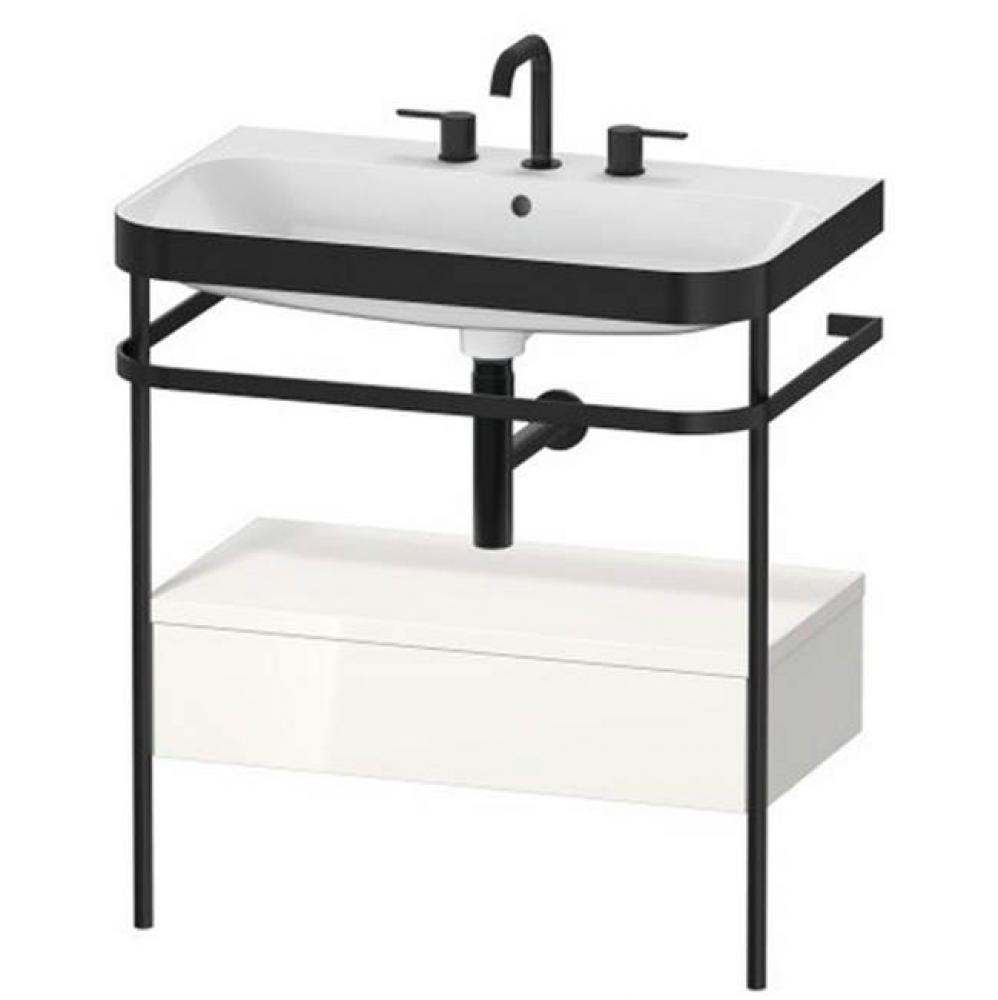 Duravit Happy D.2 Plus C-Bonded Set With Metal Console  White High Gloss