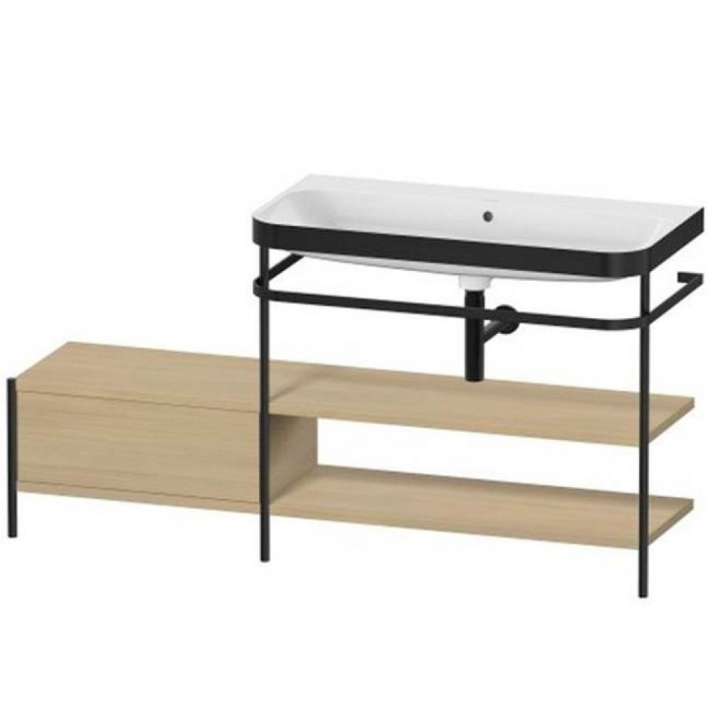 Happy D.2 Plus C-Bonded Vanity Kit with Sink and Metal Console Mediterranean Oak